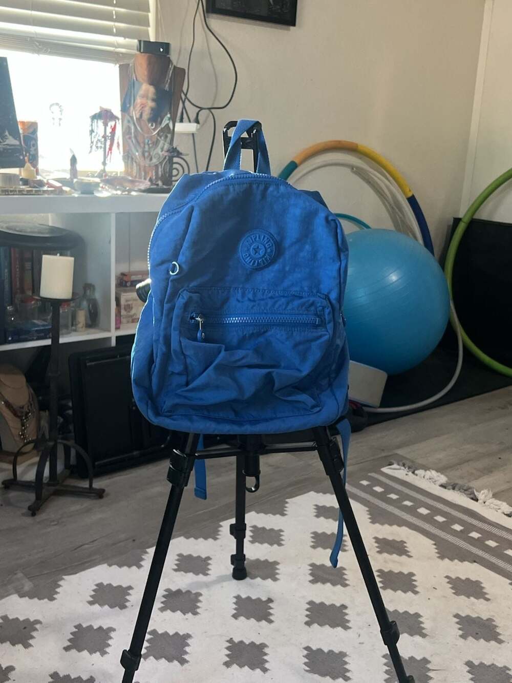 Kipling Blue Nylon Small Backpack